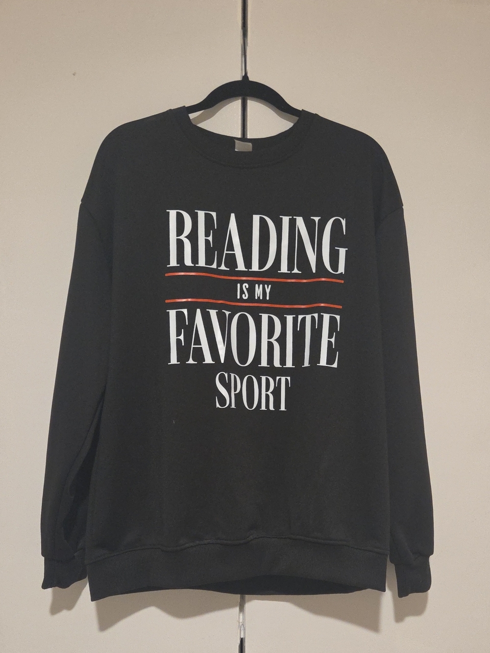 Black 'Reading Is My Favorite Sport' Graphic Sweatshirt